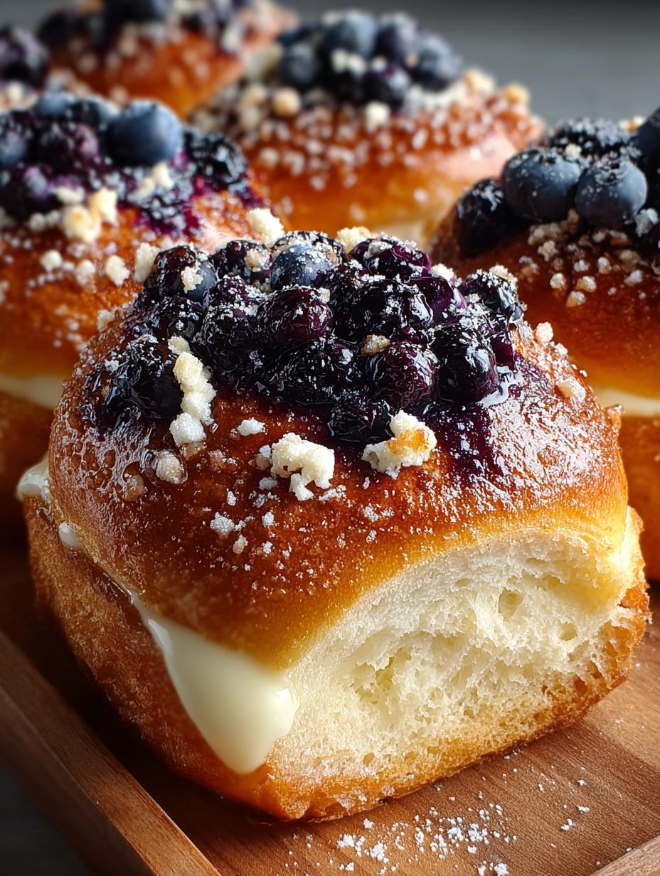 Blueberry Cheesecake Brioche Buns