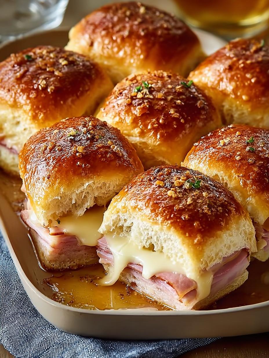 Caramelized Ham Swiss Buns