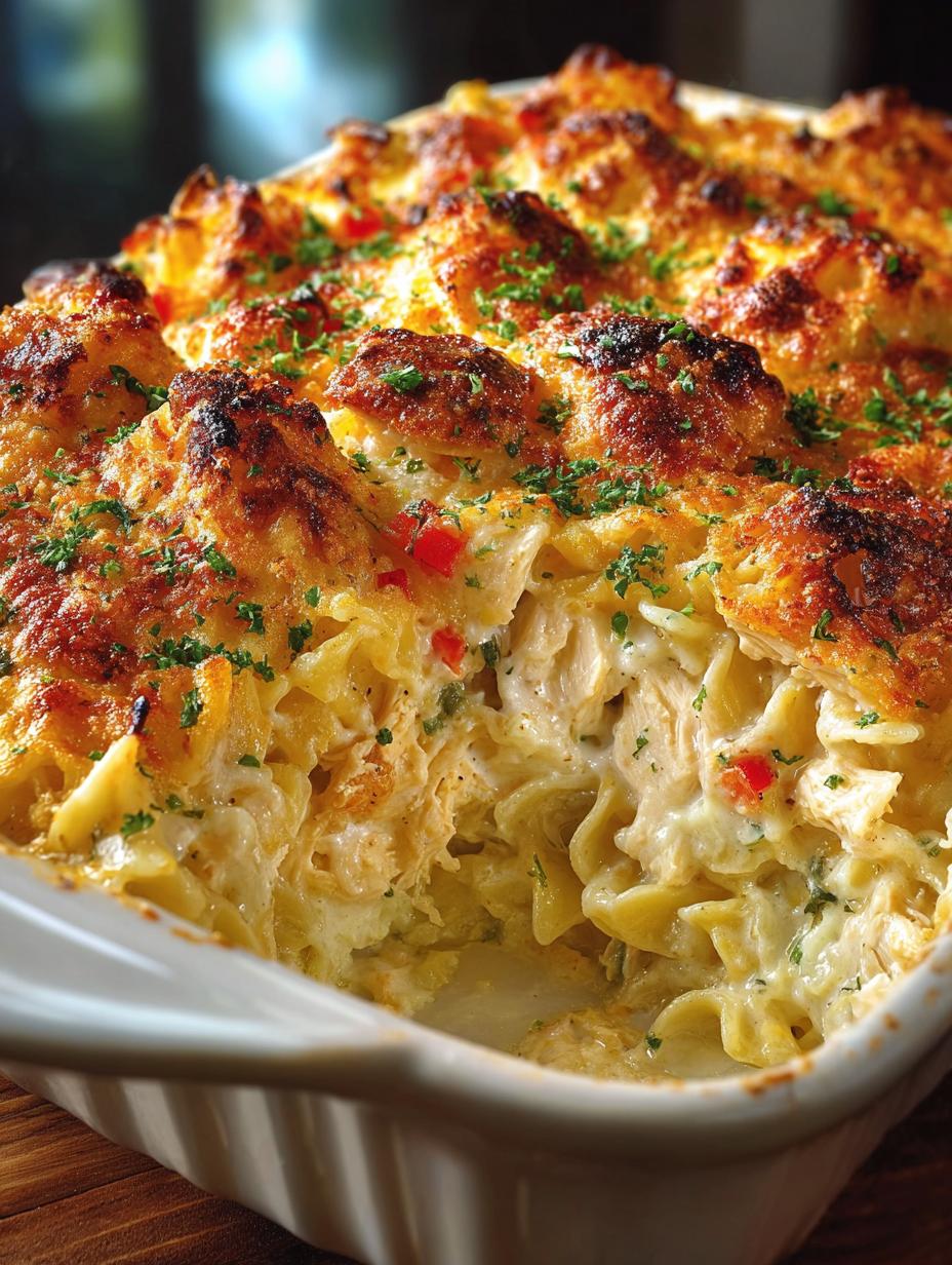 Chicken Cheddar Noodle Bake