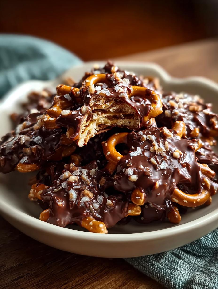 Chocolate Pretzel Crunch Clusters