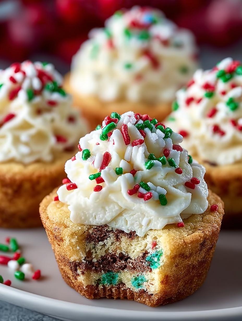 Christmas Sprinkle Cookie Cups