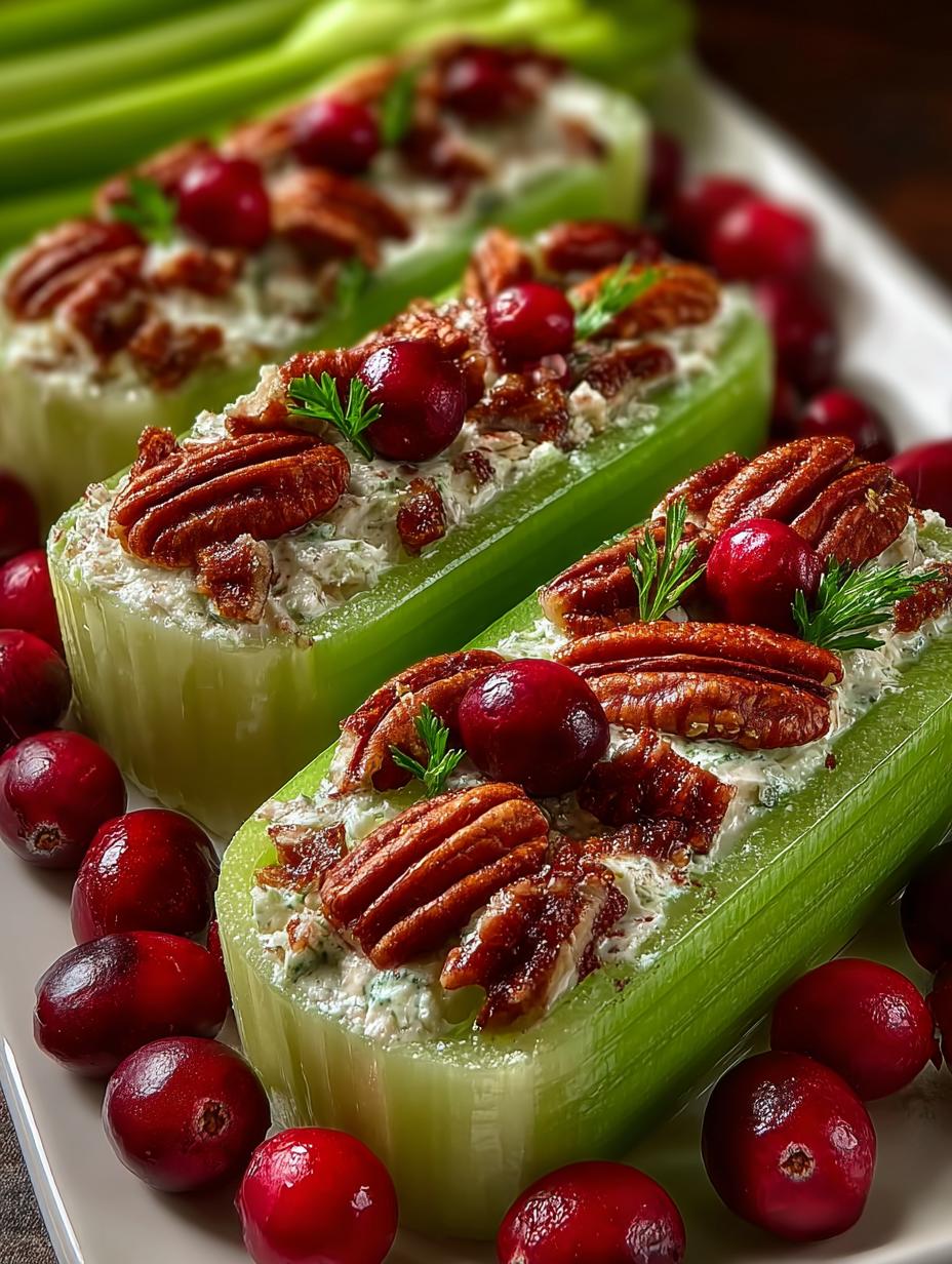 Cranberry Pecan Holiday Celery Boats: 7 Irresistible Ideas - Cranberry Pecan Holiday Celery - additional detail