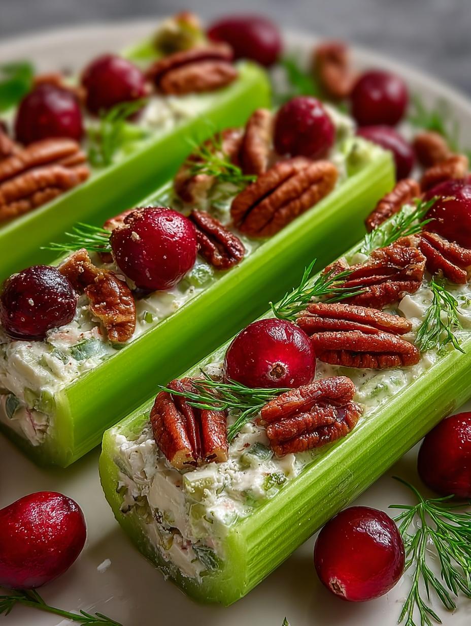Cranberry Pecan Holiday Celery