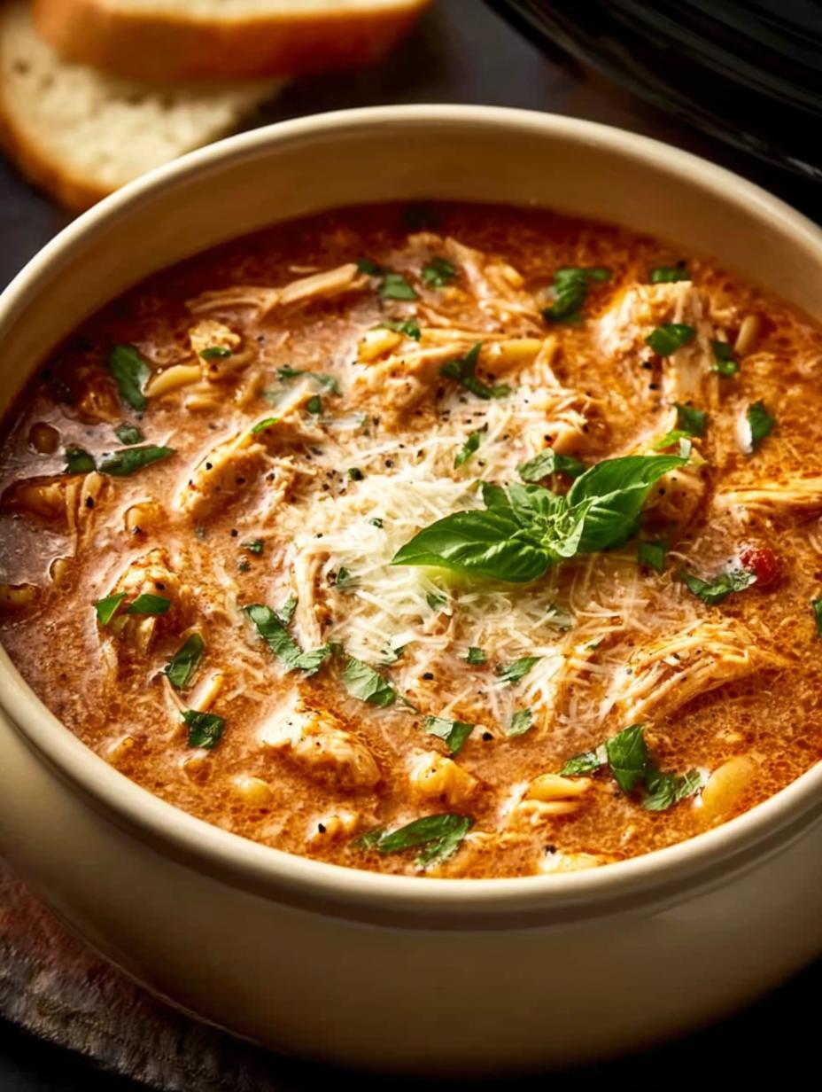 Crockpot Chicken Parmesan Soup