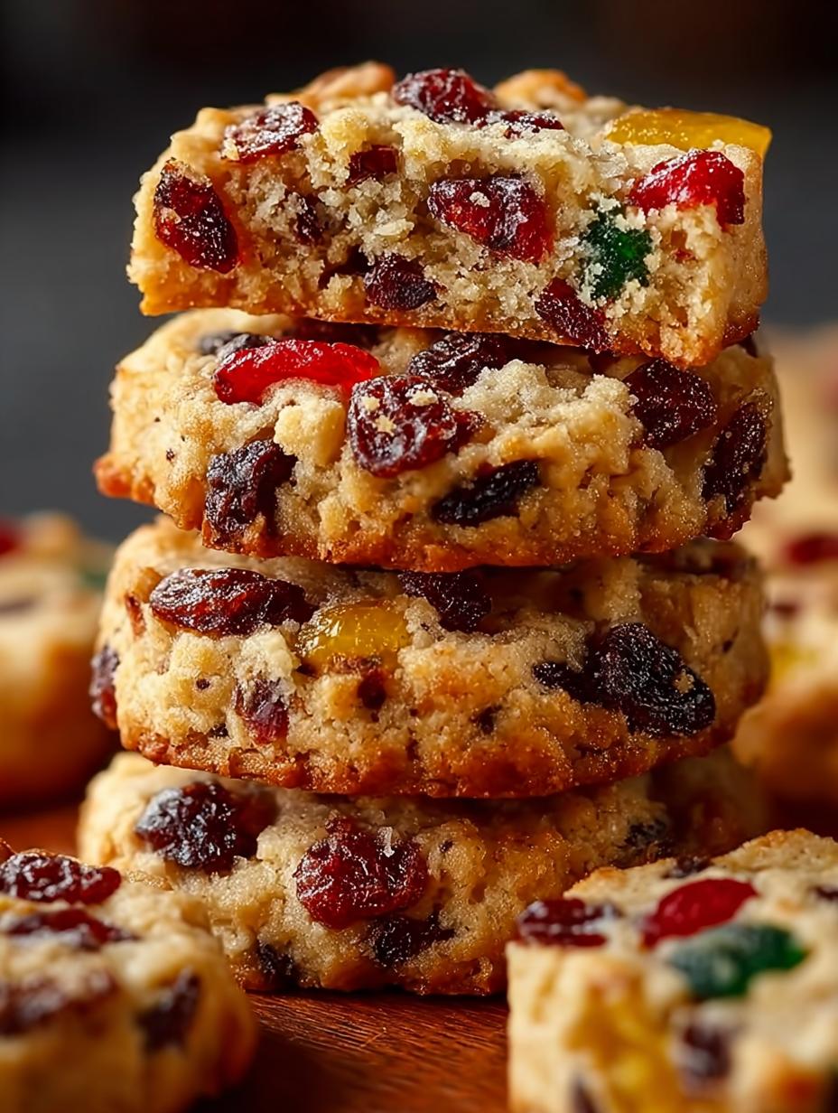 Dense Holiday Fruitcake Cookies