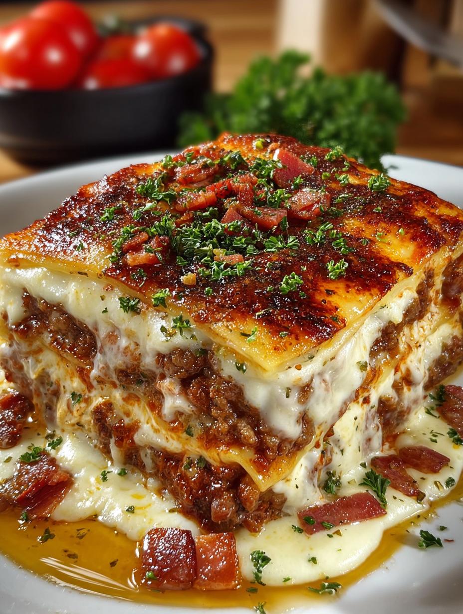 Parmesan Garlic Bacon Cheeseburger: 5 Savory Layers - Parmesan Garlic Bacon Cheeseburger - additional detail