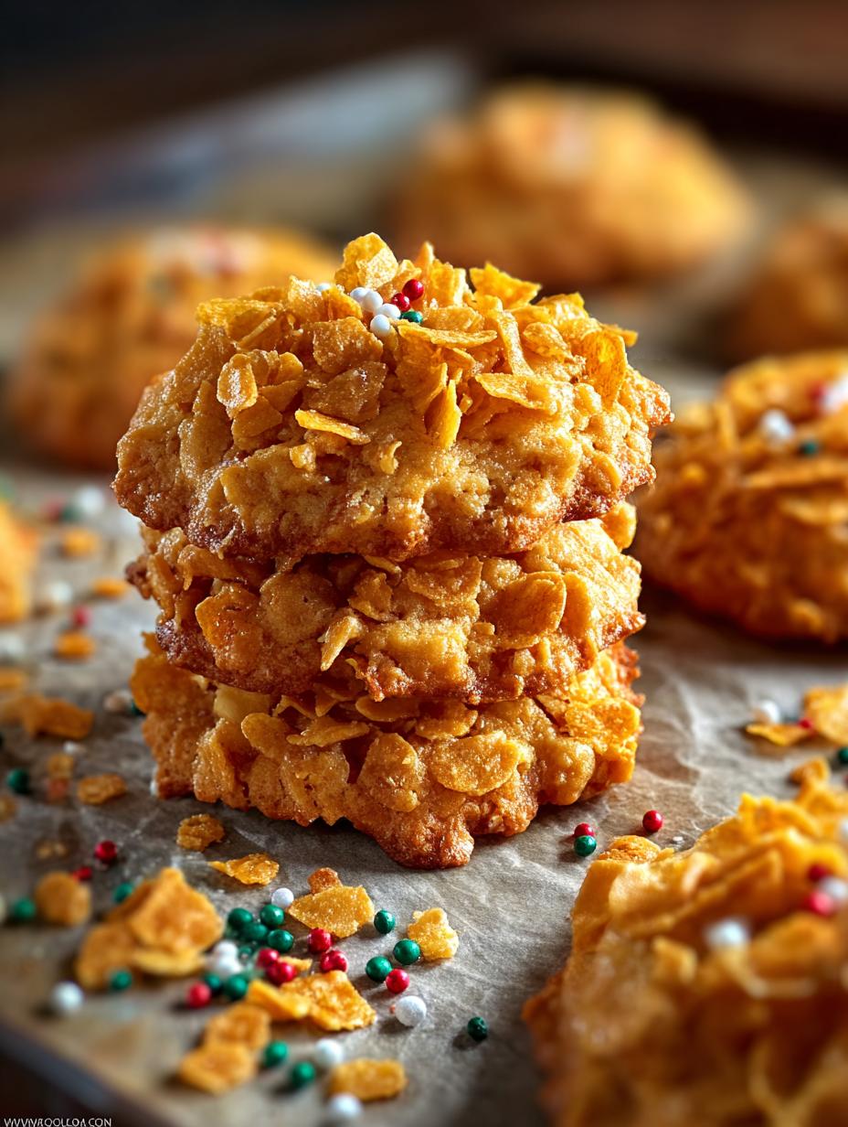Peanut Butter Cornflake Cookies