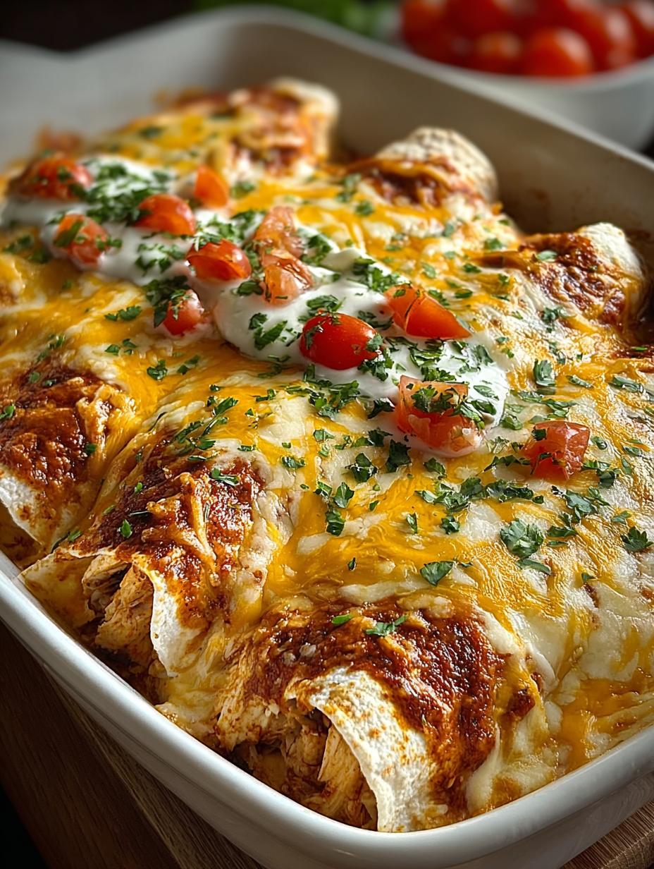 Queso Chicken Enchiladas Bake