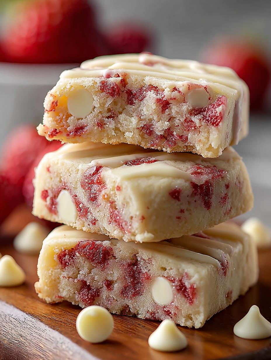 Strawberry White Chocolate Shortbread