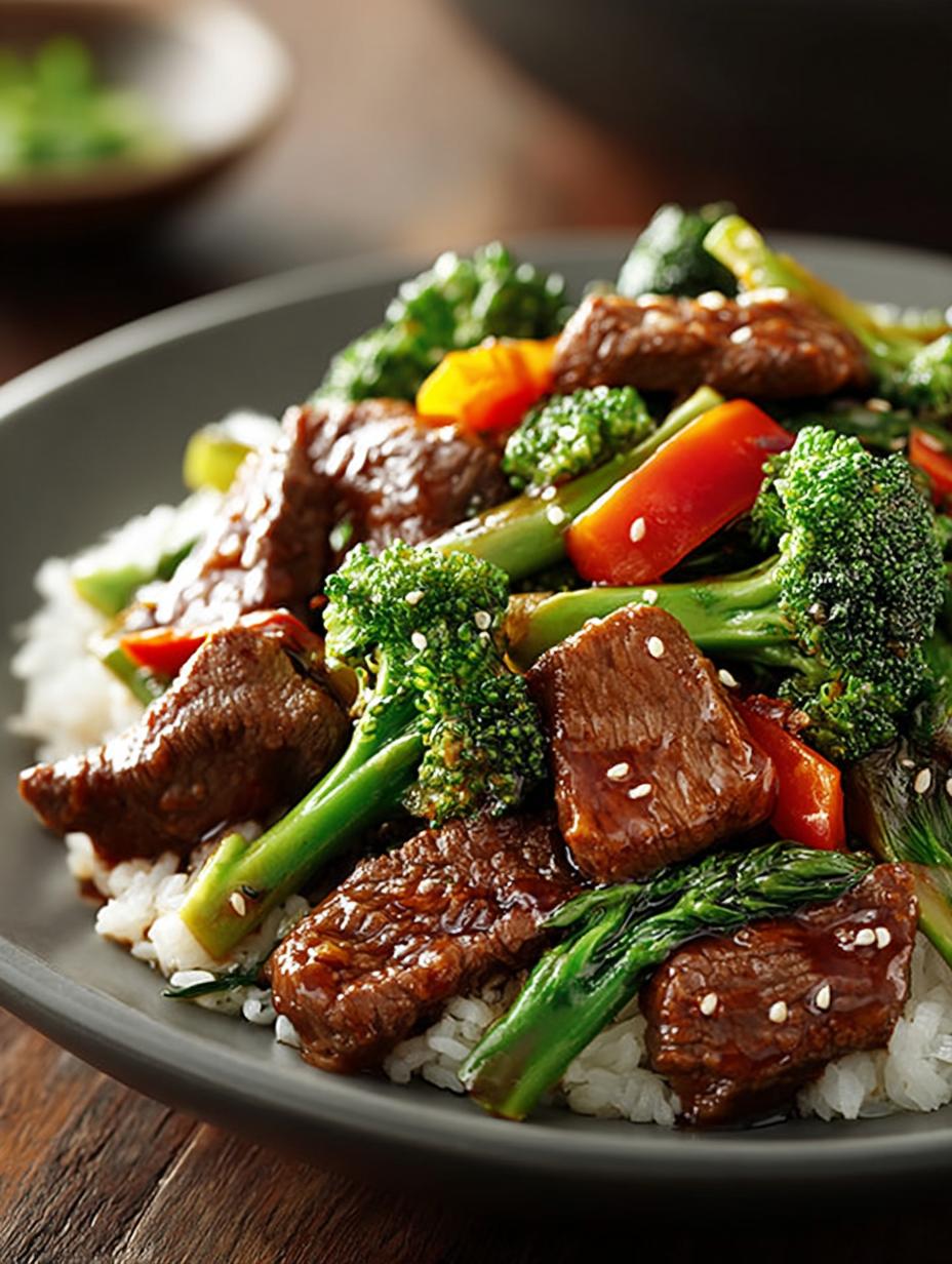 Irresistible beef stir fry with fresh veggies served in a bowl