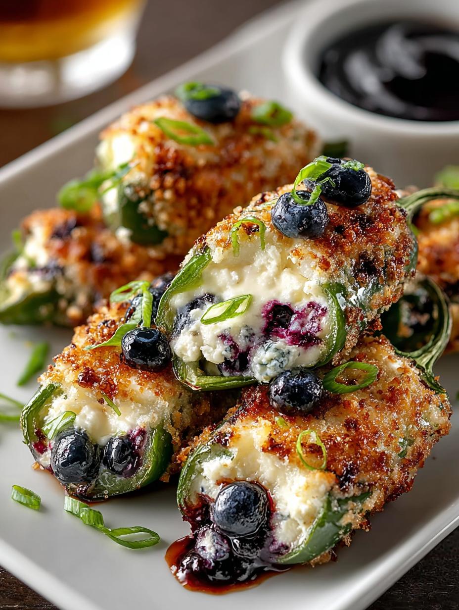 Irresistible Blueberry Brie Jalapeno Poppers Recipe - Blueberry Brie Jalapeno Poppers - main visual representation