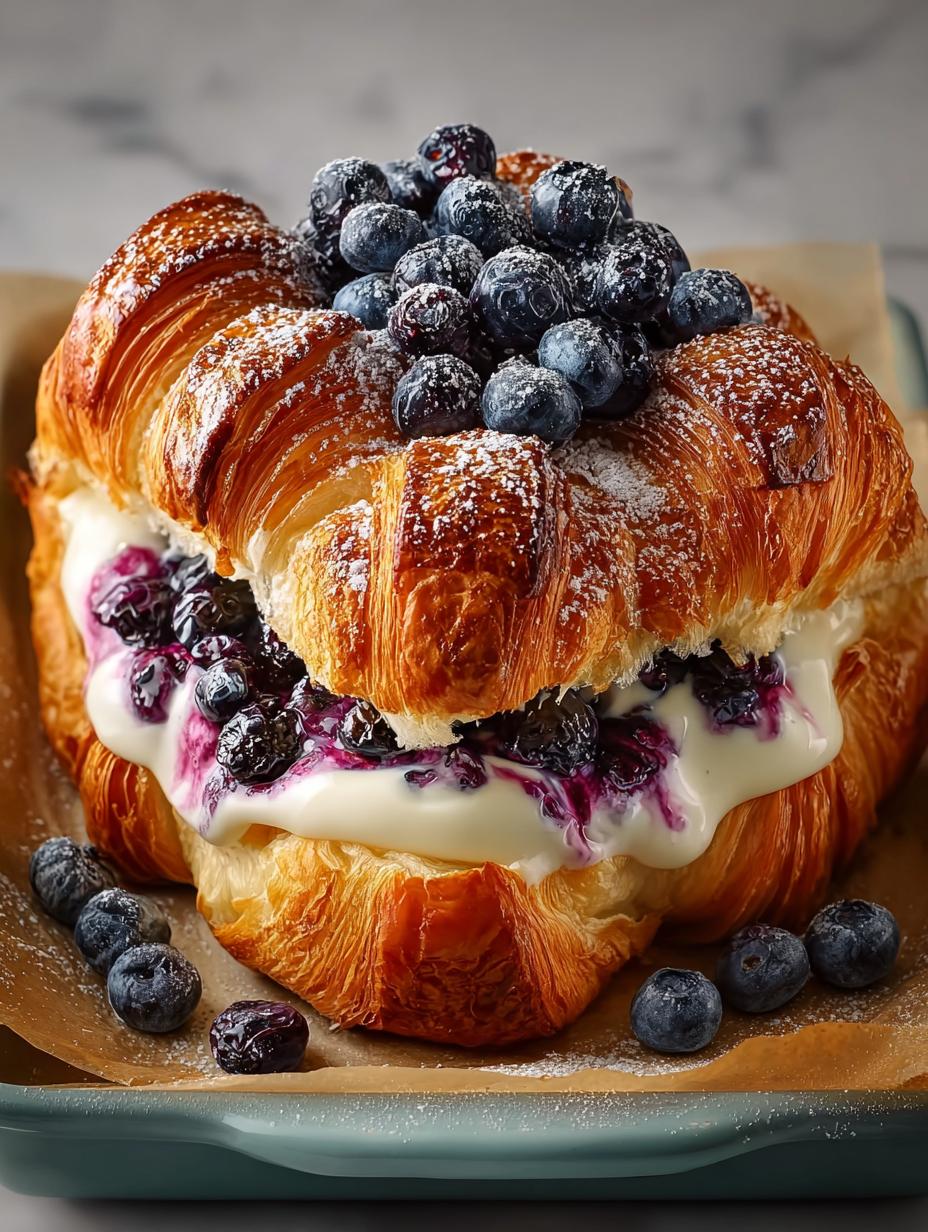Blueberry Cream Cheese Croissant Casserole Recipe Delight - Blueberry Cream Cheese Croissant - main visual representation