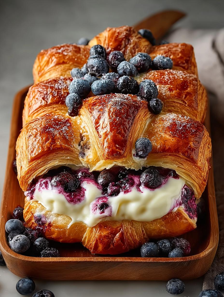 Blueberry Cream Cheese Croissant Casserole Recipe Delight - Blueberry Cream Cheese Croissant - additional detail