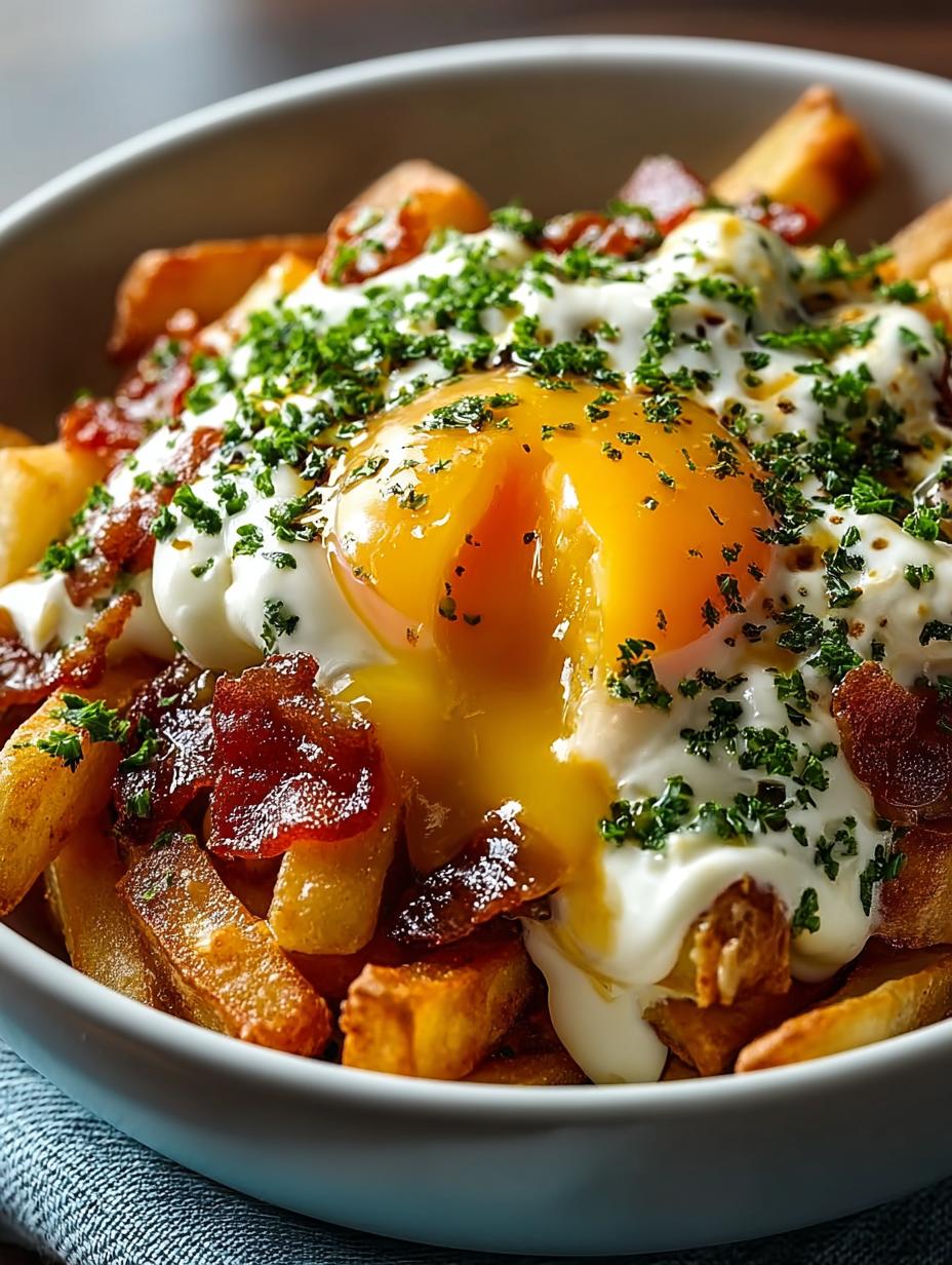 Delicious Breakfast Poutine with Creamy Hollandaise - Breakfast Poutine with Creamy - additional detail