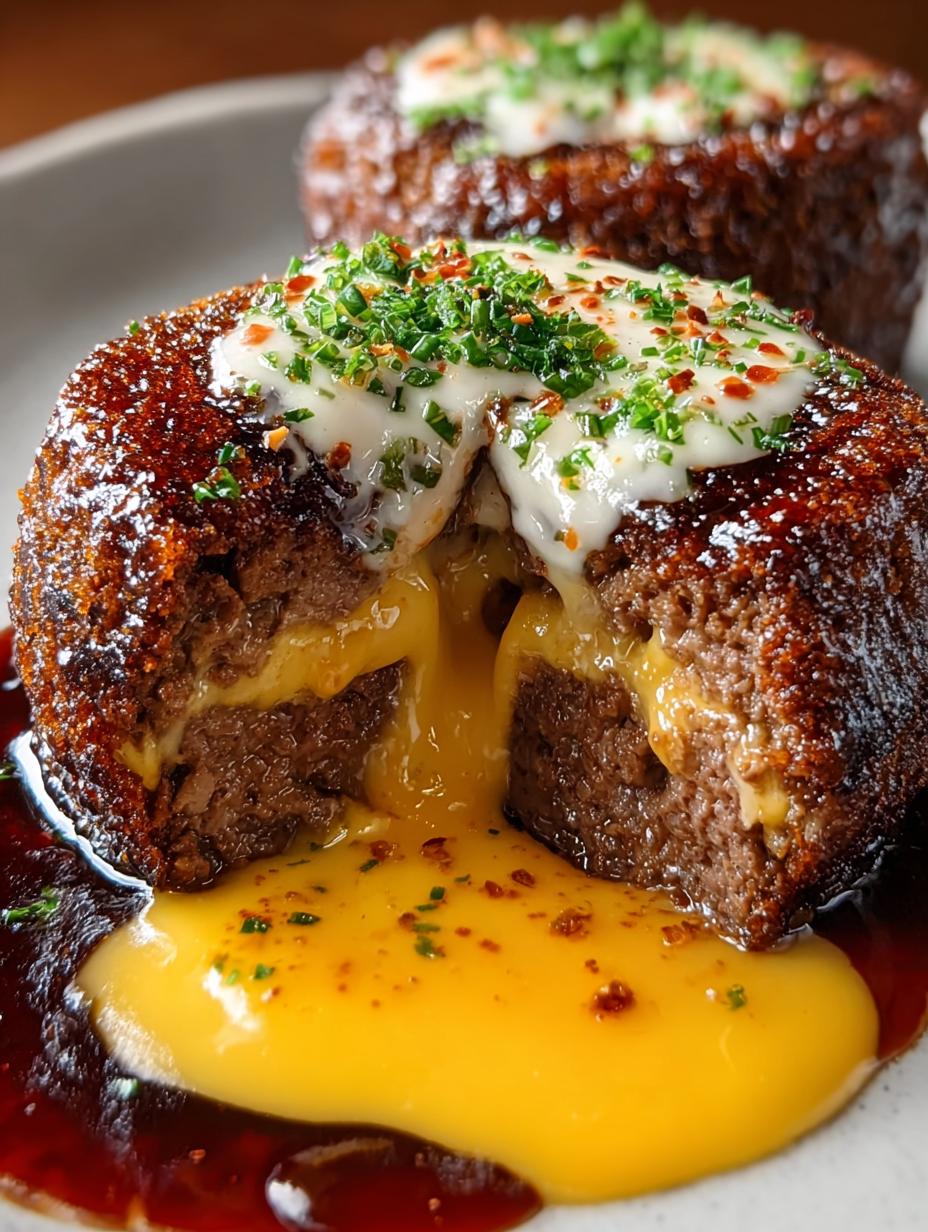 Cheeseburger Lava Cake Molten