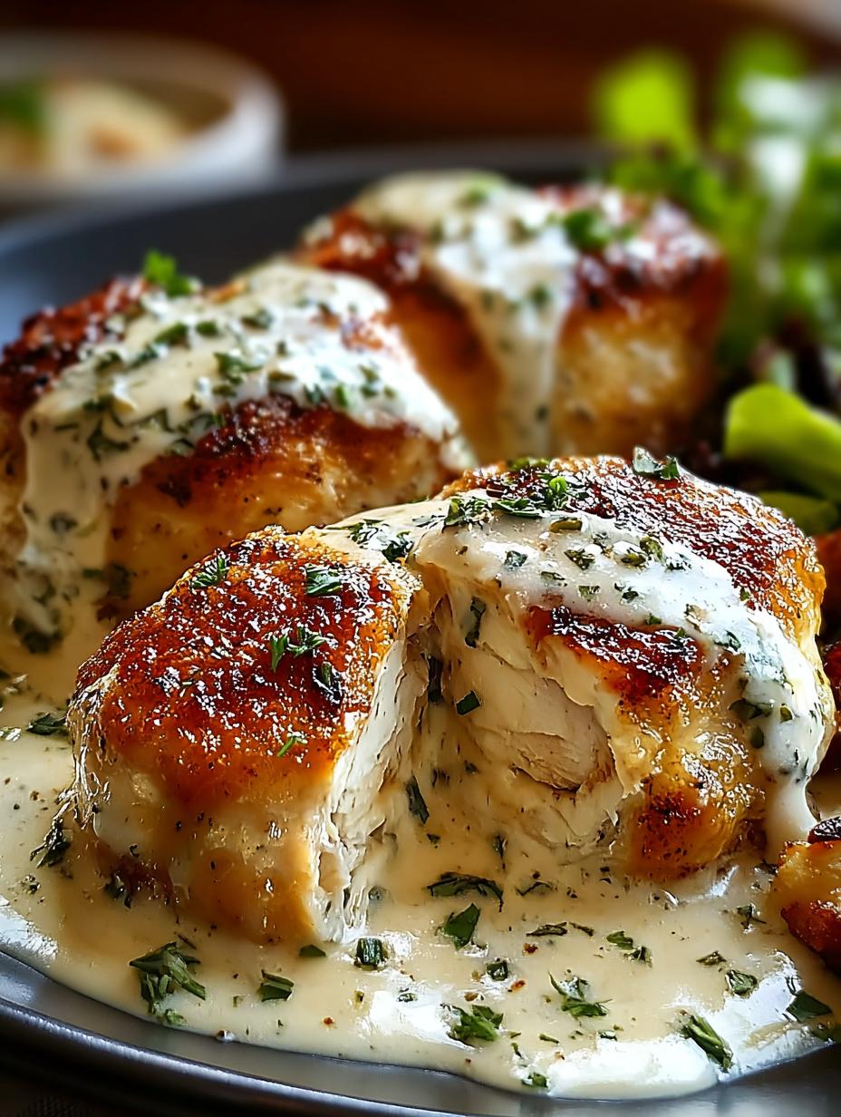 Chicken Pillows with Creamy Parmesan Sauce Delight - Chicken Pillows with Creamy - main visual representation