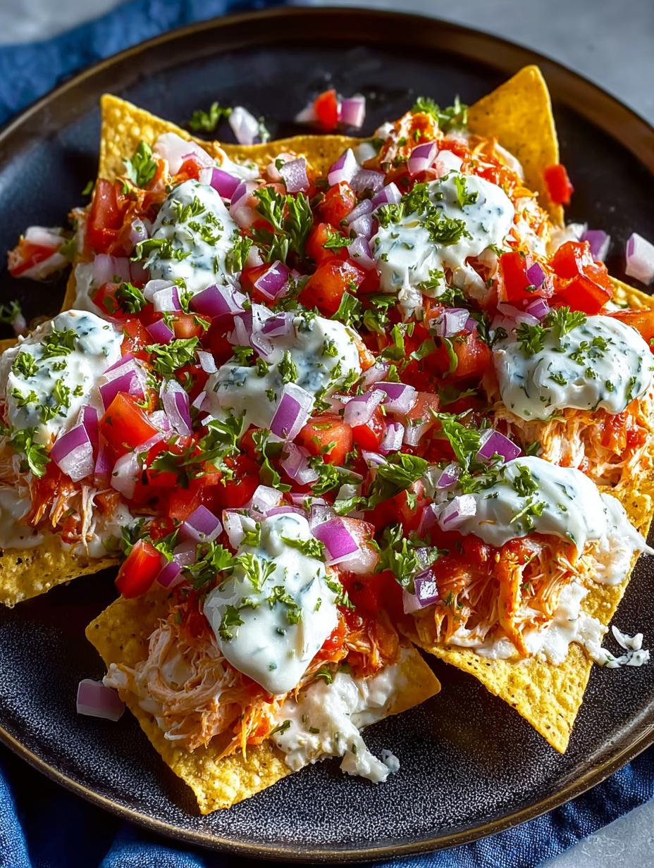 Irresistible Crab Nachos with Garlic served on a platter for game day