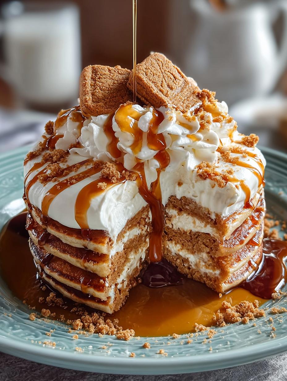 Decadent Biscoff Pancake Stack: 5 Layers of Bliss - Decadent Biscoff Pancake Stack - main visual representation