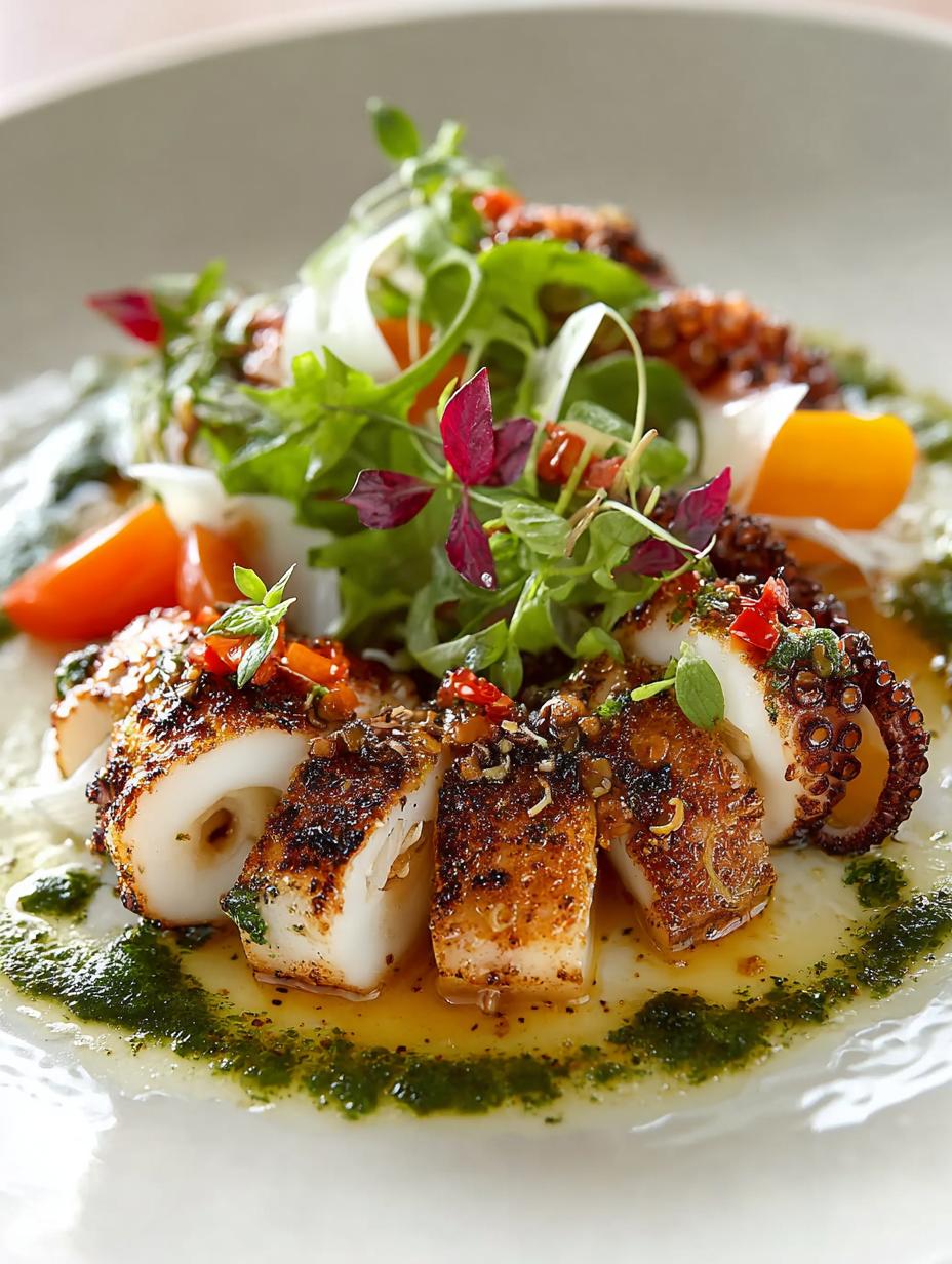 Grilled Squid with Aromatic Herbs for Flavorful Delight - Grilled Squid with Aromatic - main visual representation