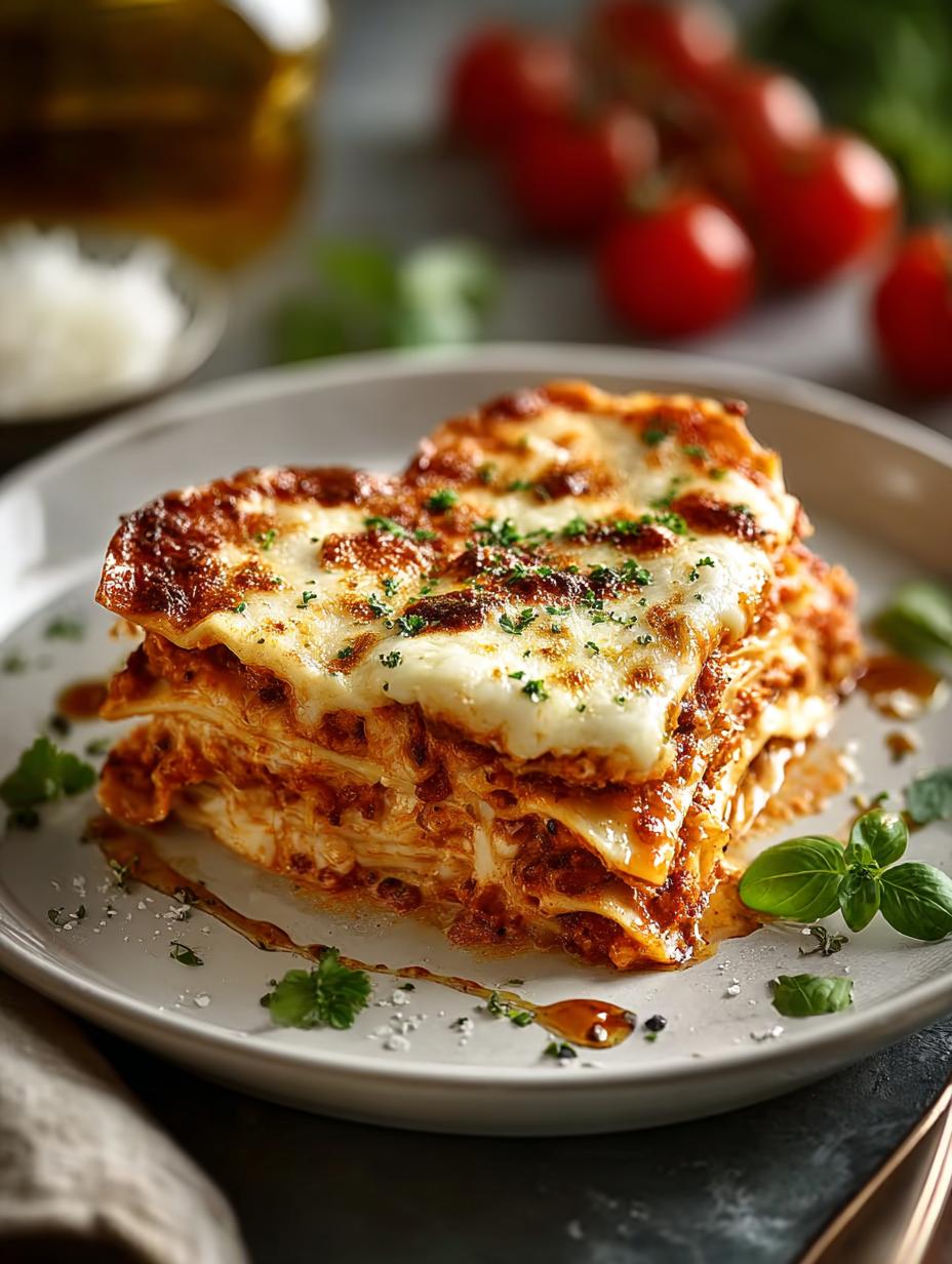 Heart Shaped Lasagna: A Romantic Dinner Delight - Heart Shaped Lasagna - main visual representation