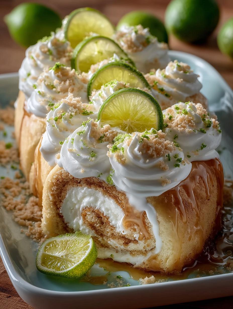 Delicious Key Lime Pie Rolls with Graham Cracker Crust - Key Lime Pie Rolls - additional detail