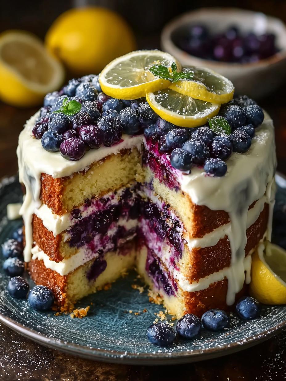 Lemon Blueberry Layer Cake