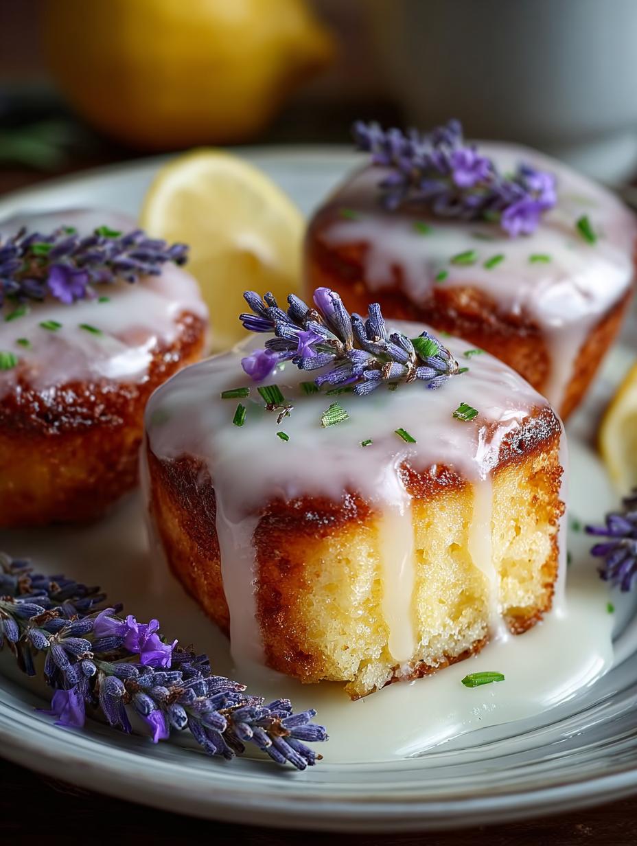 Delicious Mini Lemon Cakes with Lavender Glaze Recipe - Mini Lemon Cakes with - additional detail