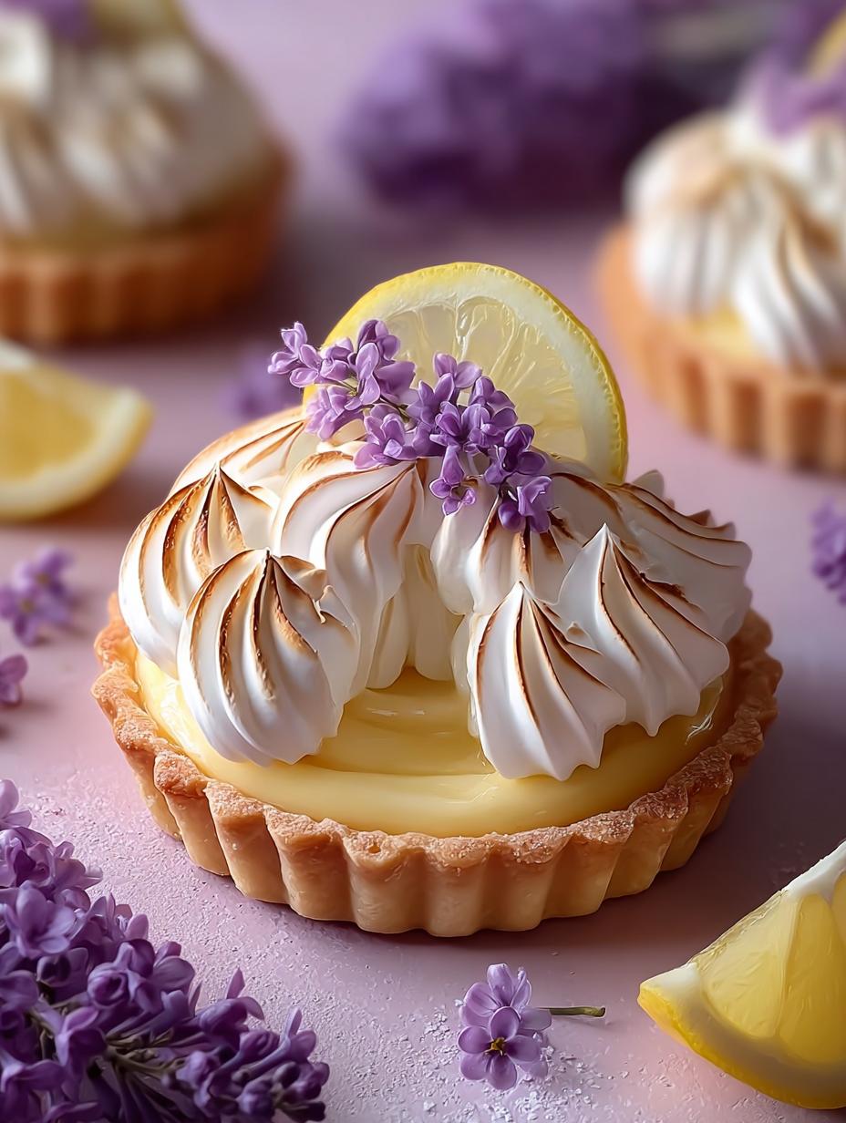 Mini Lemon Tart with Lilac Meringue: A Delightful Treat - Mini Lemon Tart with - additional detail