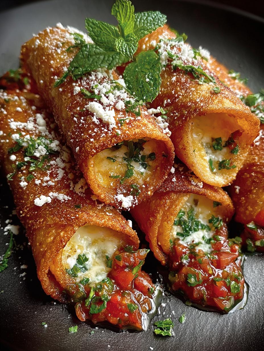 Potato Cannoli with Salsa