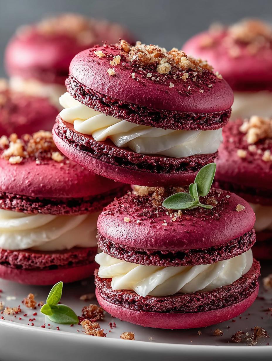 Savory Beet Macarons Goat Cheese for Unique Appetizers - Savory Beet Macarons Goat - additional detail