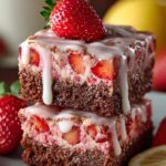 Strawberry Brownies Lemon Glaze