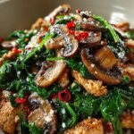 Turkey Spinach Mushroom Skillet