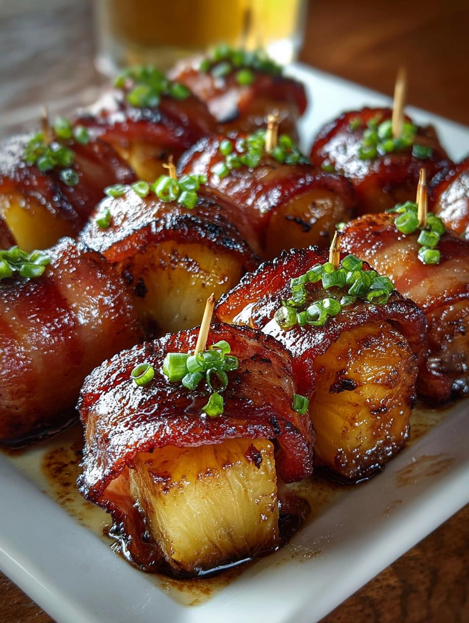 Bacon Wrapped Pineapple Bites