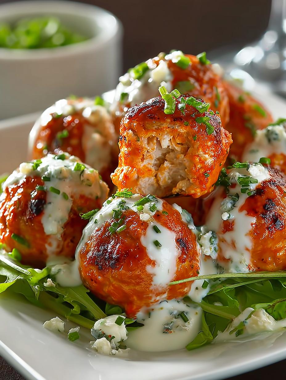 Delicious Buffalo Chicken Meatballs Appetizer Recipe - Buffalo Chicken Meatballs Appetizer - main visual representation