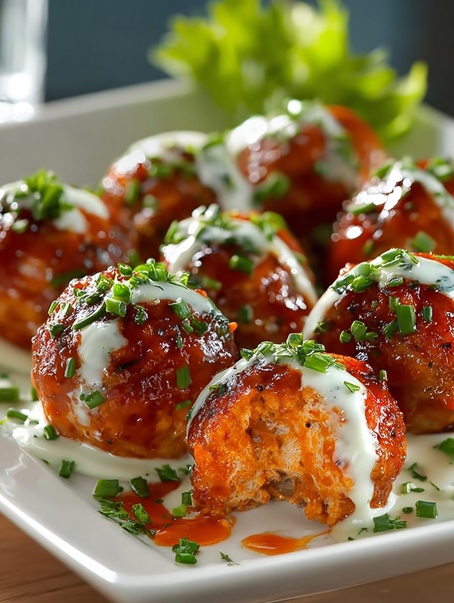 Buffalo Chicken Meatballs Appetizer