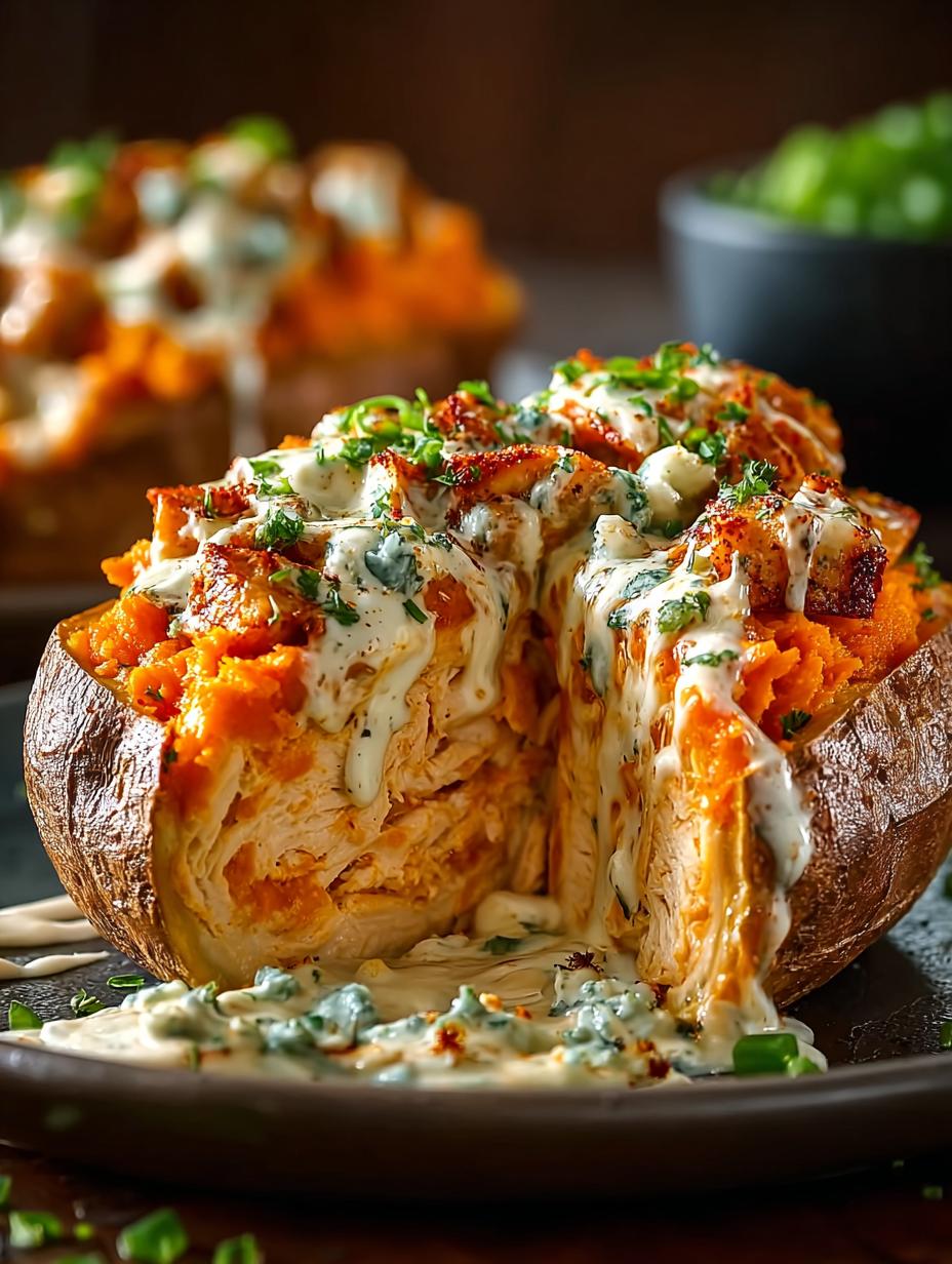 Buffalo Chicken Stuffed Sweet Potatoes for Dinner Delight - Buffalo Chicken Stuffed Sweet - main visual representation