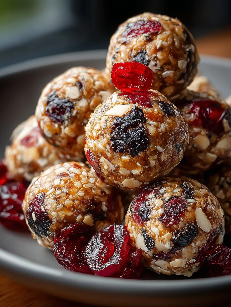 Cherry Cranberry Energy Bites: 12 Delicious No-Bake Snacks - Cherry Cranberry Energy Bites - main visual representation