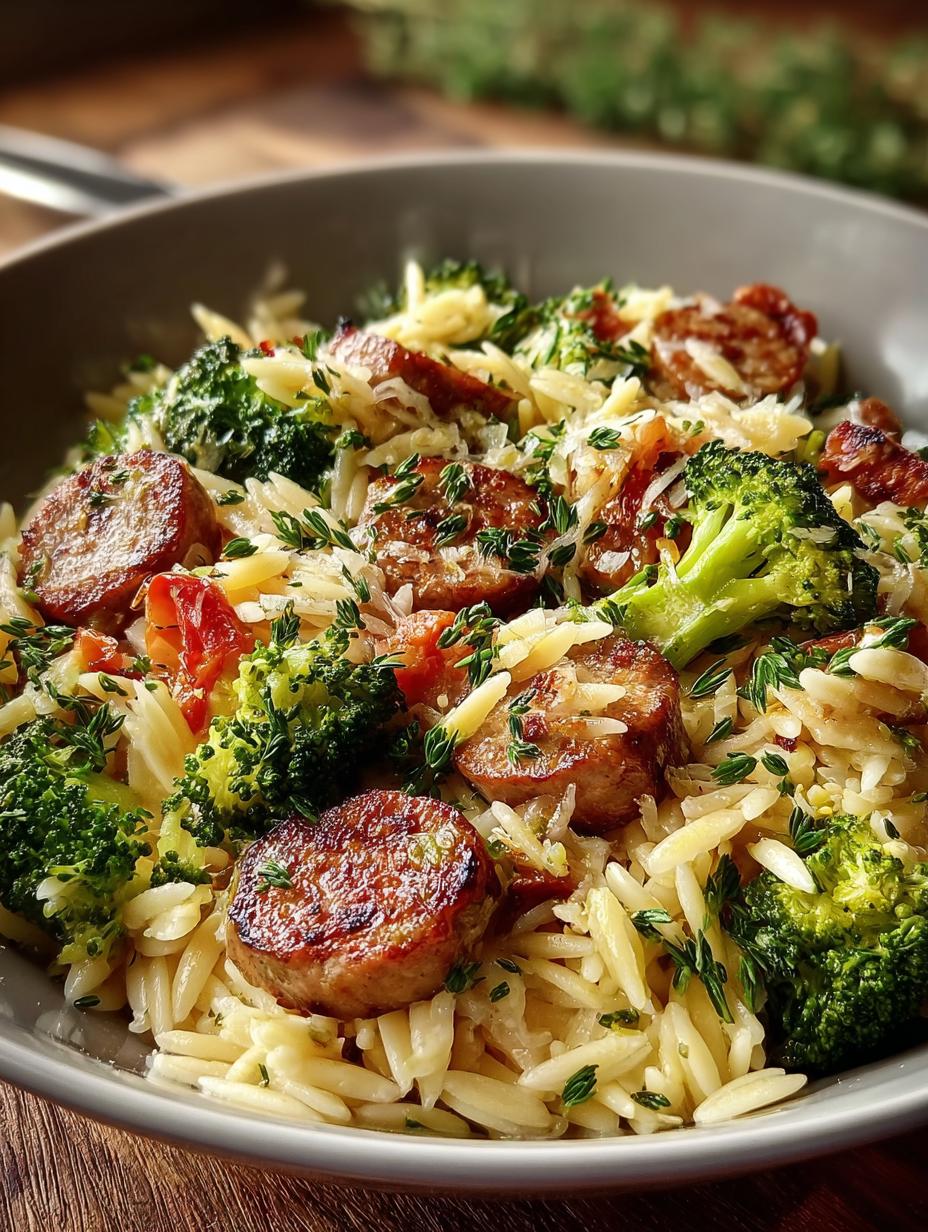 Chicken Sausage Broccoli Orzo