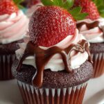 Chocolate Covered Strawberry Cupcakes