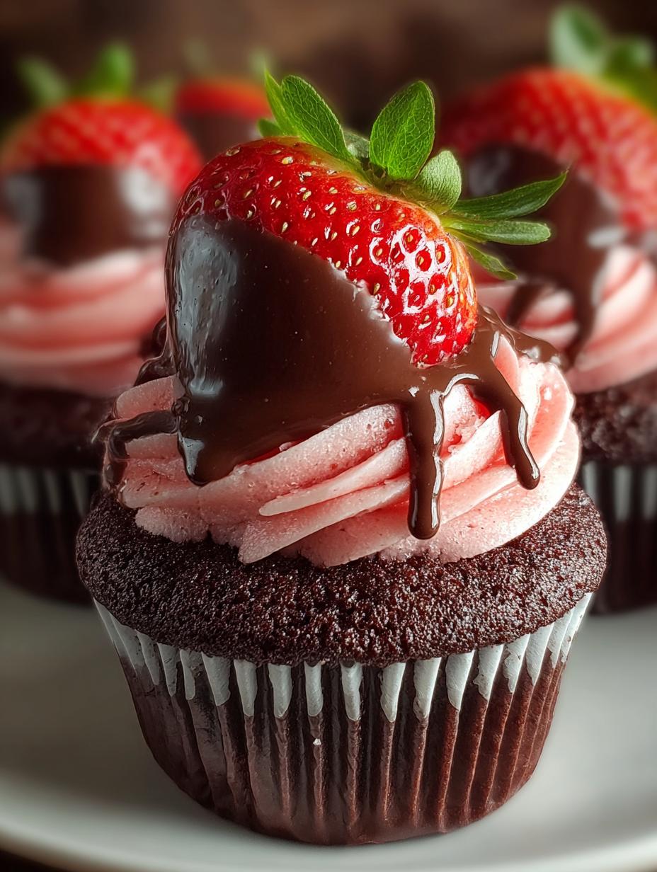 Chocolate Covered Strawberry Cupcakes: 16 Irresistible Treats - Chocolate Covered Strawberry Cupcakes - additional detail