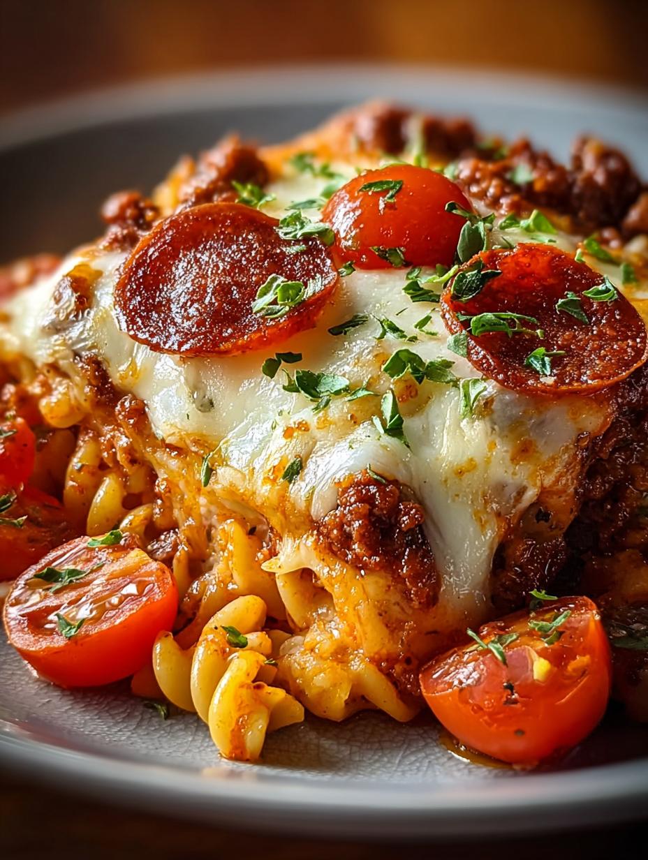 Crockpot Pizza Casserole Family