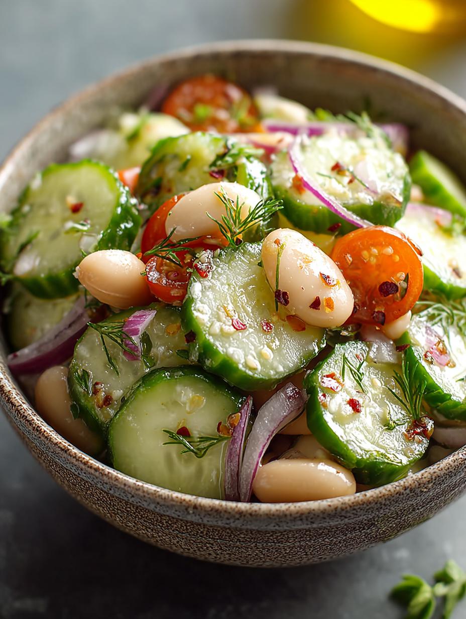 Refreshing Cucumber Bean Salad with Savory Salami Twist - Cucumber Bean Salad - additional detail