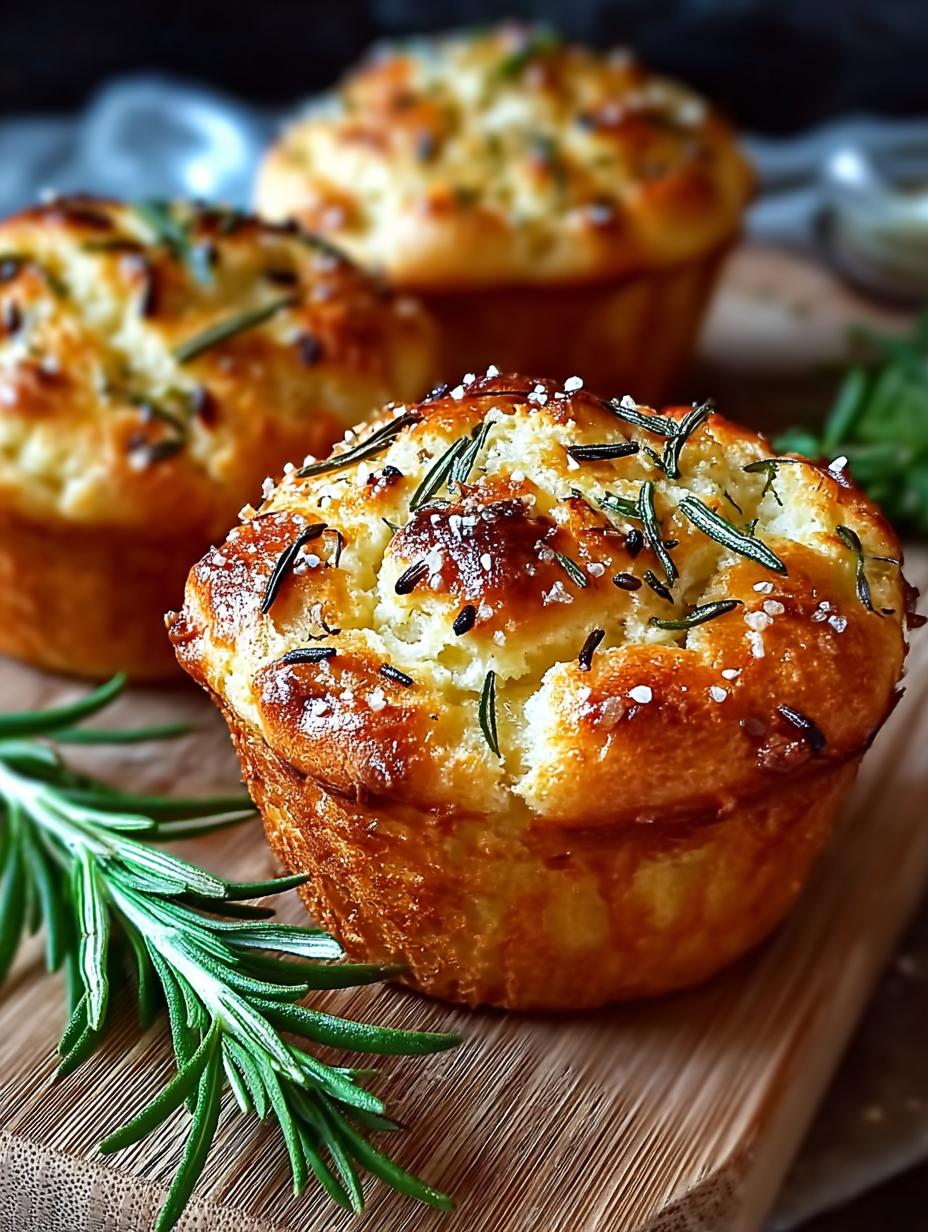 Garlic Rosemary Focaccia Muffins