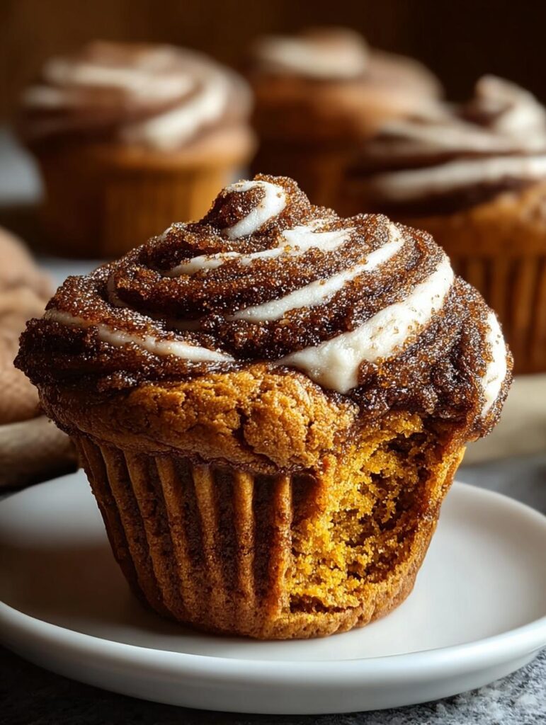 Gingerbread Pumpkin Muffin Swirls