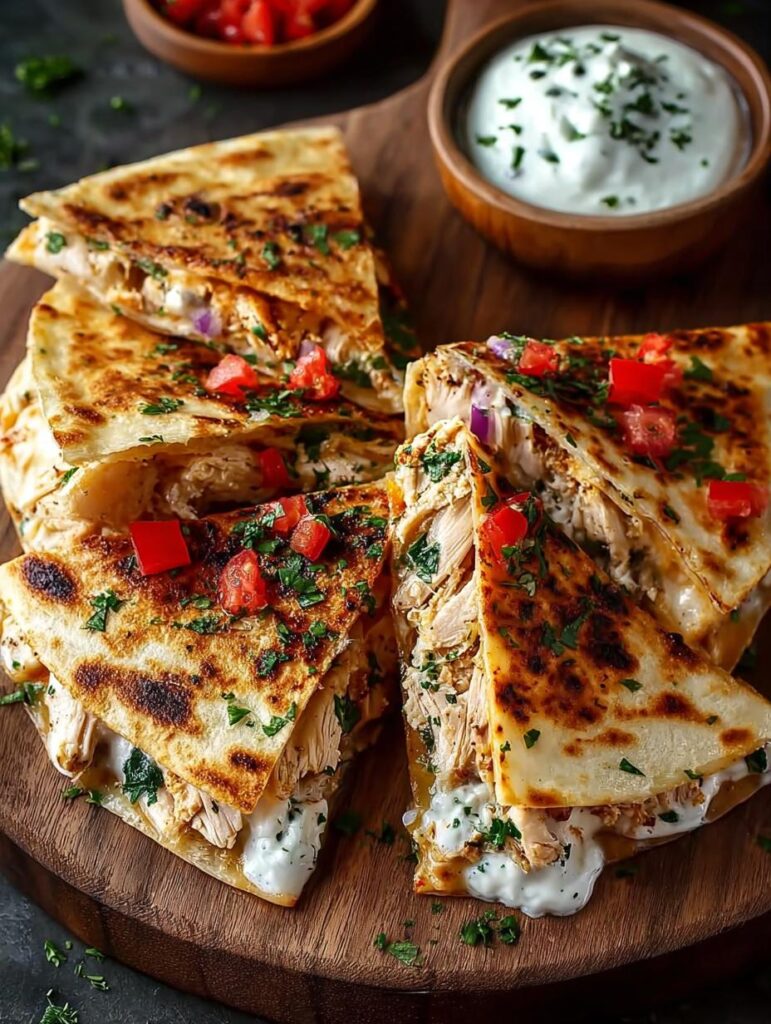 Greek Chicken Quesadillas