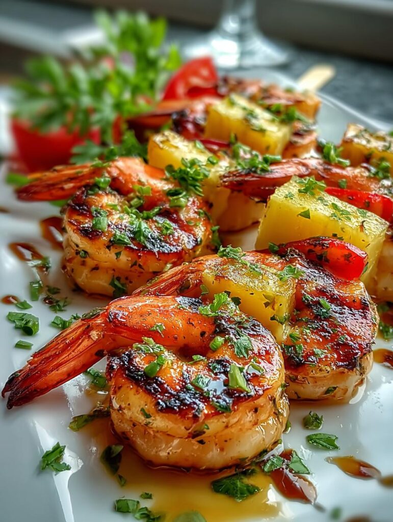 Grilled Shrimp Pineapple Skewers