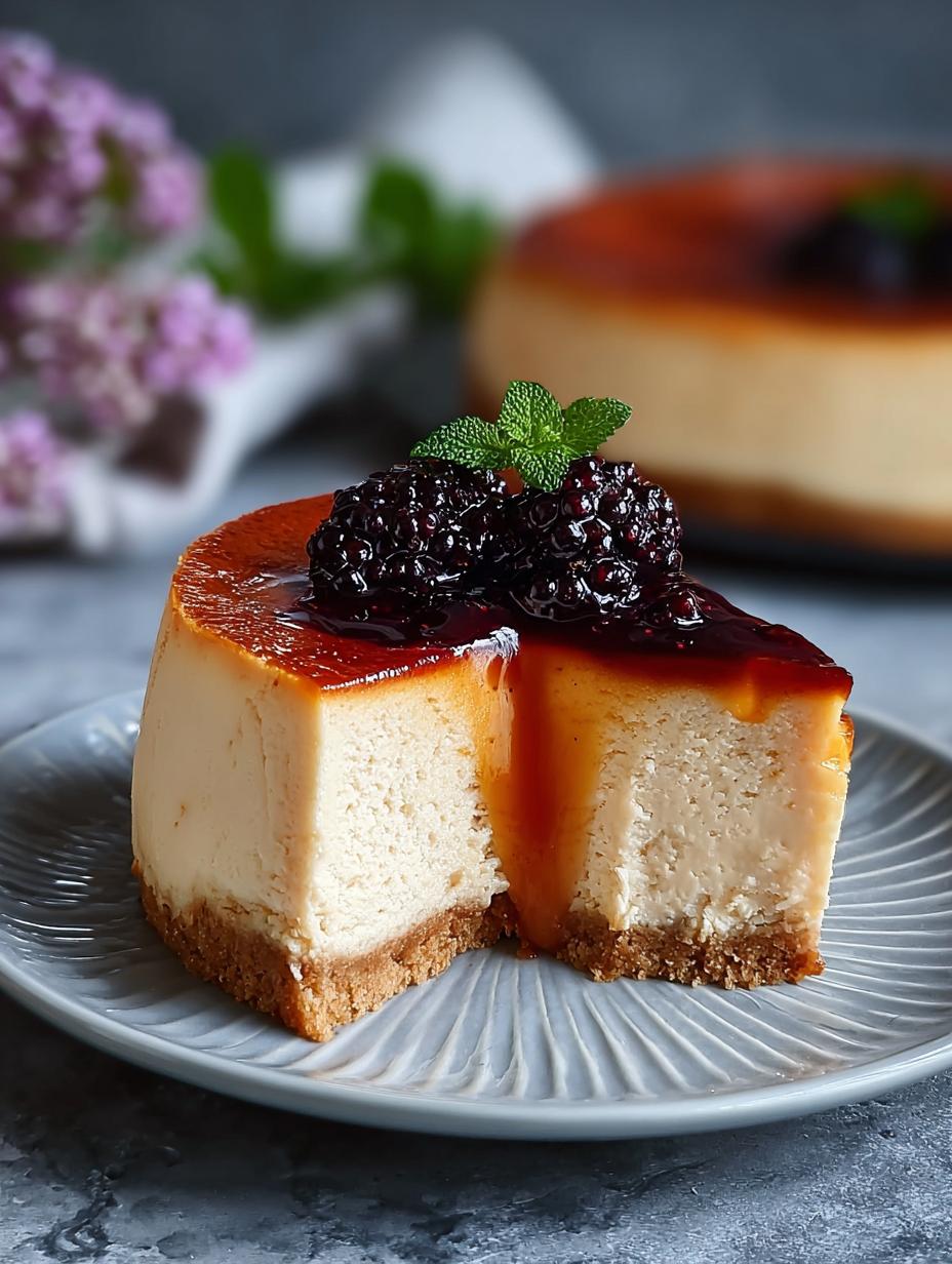 Luxurious London Fog Basque Cheesecake with Blackberry Bliss - London Fog Basque Cheesecake - additional detail