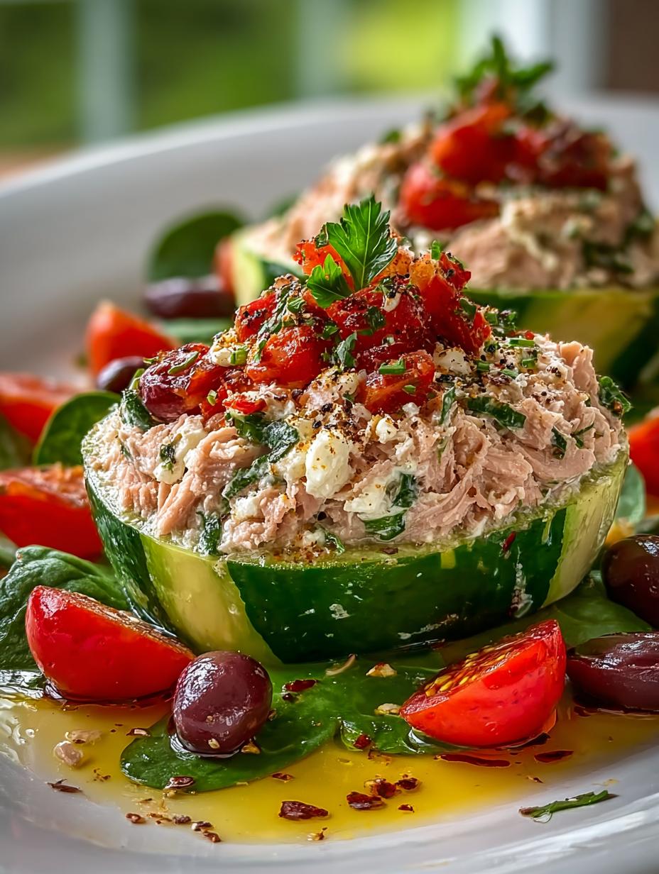 Mediterranean Tuna Salad Stuffed