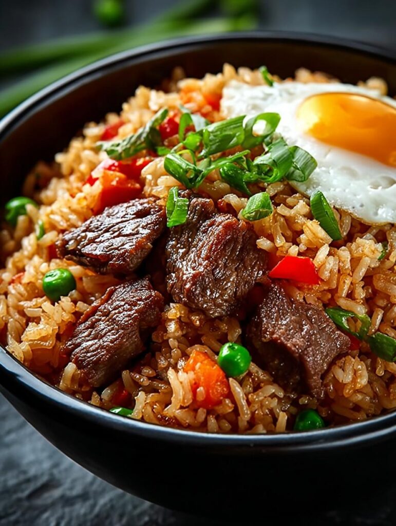 Onion Beef Fried Rice