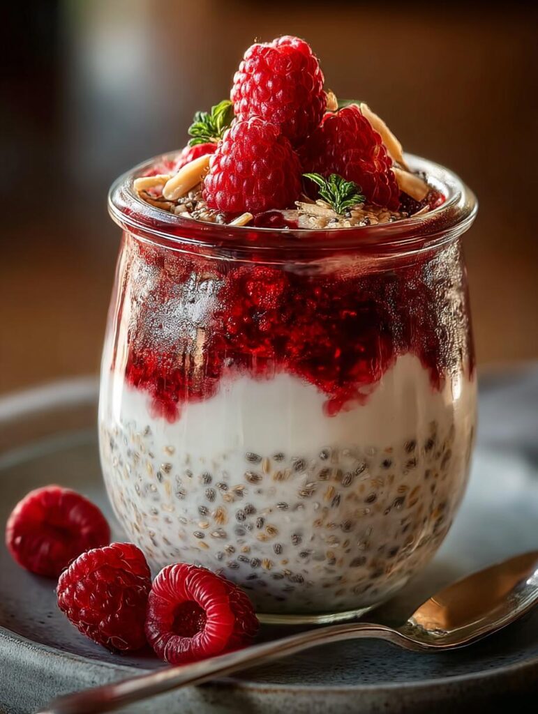 Overnight Oats Raspberry Chia